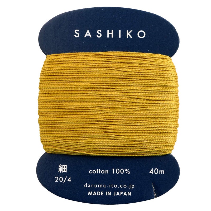 Yokota Daruma Sashiko Thread Single and Variegated Color (Brown Gold, Thin 40M Card)